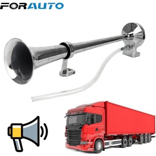 FORAUTO Car Air Horn Speaker Compressor Super Loud 130DB 17.7 Inch Single Trumpet Universal for Trucks Cars Automobiles 12V