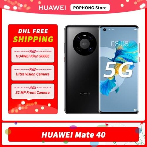 HUAWEI Mate 40 5G Mobile Phone 6.5 inch 90Hz Curved Screen Kirin 9000E Octa Core 5nm crafts 50MP Ultra Vision Camera