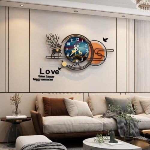 Large Simple Wall Clock Modern Design Living Room Chinese Silent Creative Wall Clock Luxury Reloj Pared Home Decoration DG50WC