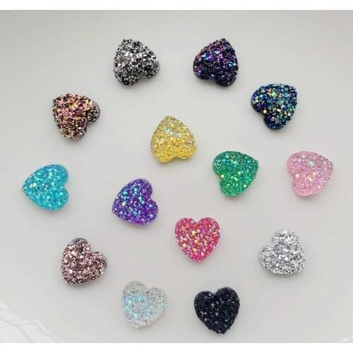 100PCS 8MM Fashion AB resin heart shaped ore bead convex design rhinestone bead scrapbook DIY wedding decoration accessories