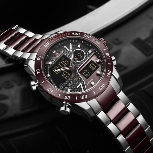 Relogio Masculino NAVIFORCE Top Brand Mens Sports Quartz Watch Men Full Steel Waterproof Digital Watches LED Analog Male Clock