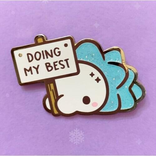 Doing My Best Cartoon Game Character Enamel Brooch Pin Backpack Jeans Jacket Lapel Pins Badges Fashion Jewelry Accessories