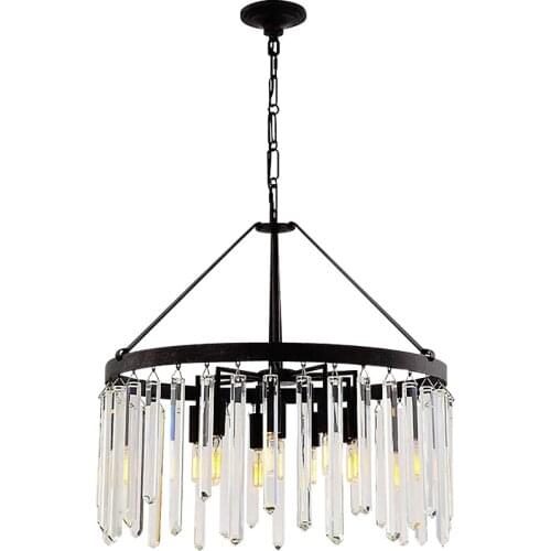 Simple retro crystal chandelier living room bedroom model room clothing store dining room chandelier