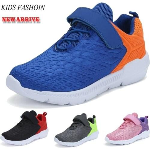 Brand Kids Running Shoes Boys Girls Lightweight Sneakers Slip On Black Child Sport Shoes Soft Toddlers Boots Breathable Footwear