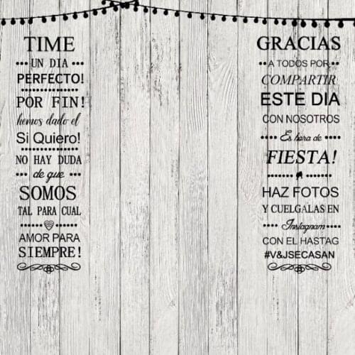 Laeacco Photography Background White Gray Wood Photocall Wedding Party Customized Personalized Information Poster Photo Shoot