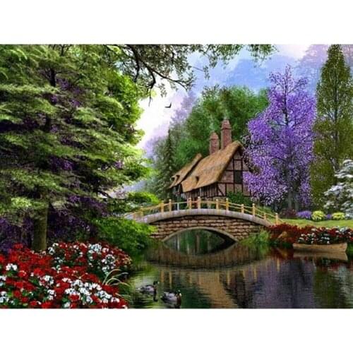 LaoJieYuan 5D DIY Diamond Dream House Full Round square Diamond painting Cross stitch round Diamond embroidery Home Decoration