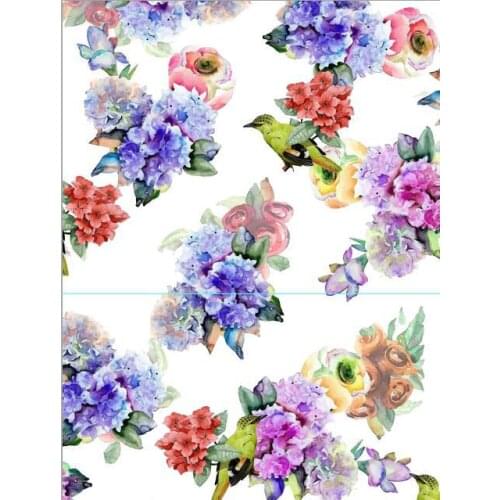 LEO&LIN Small Floral 91 Chiffon European Yarn Air Layer Digital Printing Fabrics 50cm