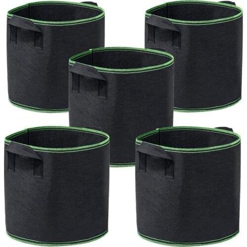 Hot 5-Pack Grow Bags 1 Gallon Aeration Fabric Pots Container with Handles
