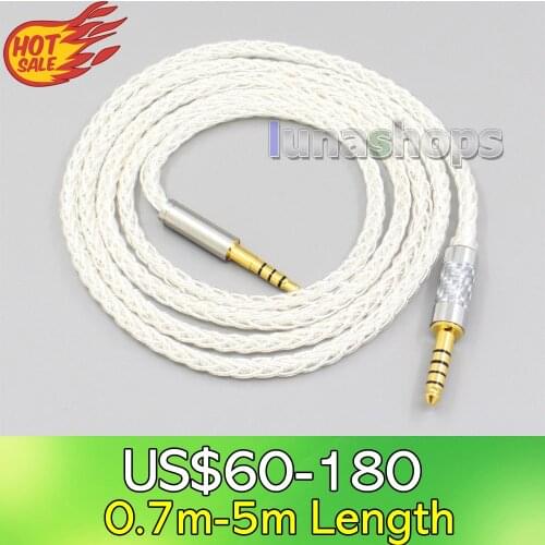 LN006342 99.99% Pure Silver XLR 3.5mm 2.5mm 4.4mm Earphone Cable For Plantronics BackBeat Sense 505 Oppo PM-3