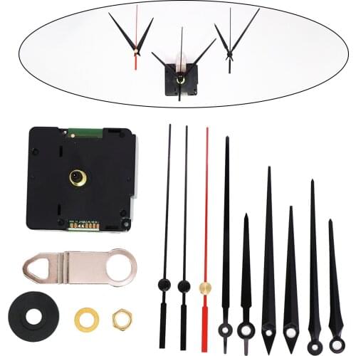 Clock Movement Mechanism Non Ticking DIY with 7 Clock Hands Sets Parts