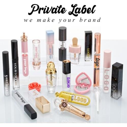 Private Lable Empty Tubes Wholesale Cosmetic Lipgloss Container Bulk 50pcs/pack Bottles Customized Packaging Make Your Own Brand