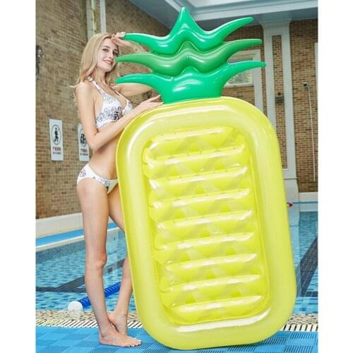 Inflatable Air Mattress Bed Lounger Large Beach Pool Floats Pineapple Inflatable Sun Louner Bed Beach Pool Party Toy