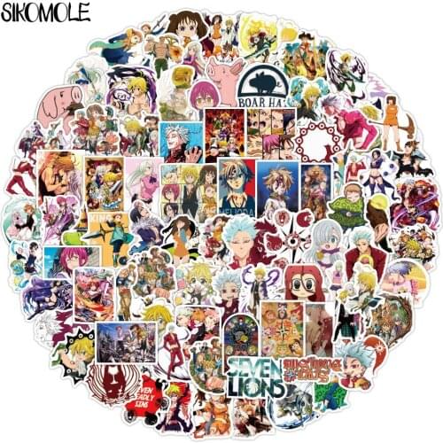 100PCS Japanese Anime Seven Deadly Sins Stickers For Luggage DIY Guitar Laptop Skateboard Kids Toys Decals Graffiti Sticker F4