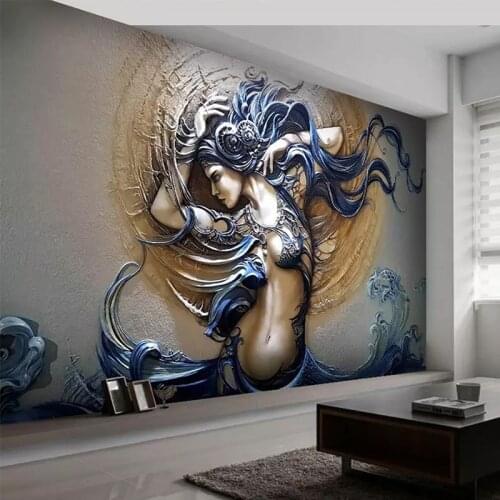 Custom Any Size Mural Wallpaper 3D Embossed Fashion Figure Photo Wall Paper Living Room TV Bedroom Creative Art Wall Paper Decor