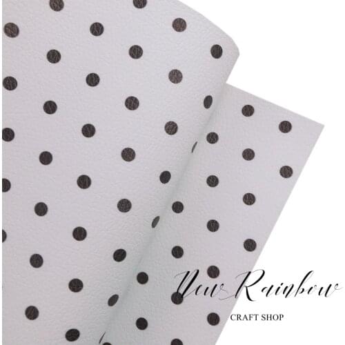 NewRainbow 30x138cm/Roll Black & White Audrey Polka Dot Artisan DIY Leatherette for Making Bows, Hair Crafts, Accessories
