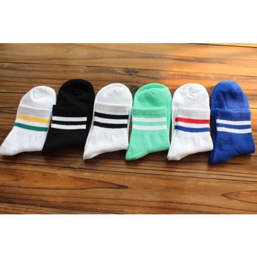 Summer autumn Fashion Casual Girl Boy Socks Colorful Cotton Socks Unisex Middle Couples Striped Socks #88389