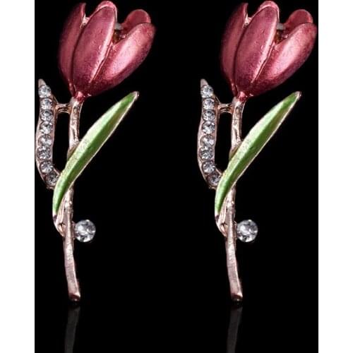 2019New 50Pcs Tulip Bouquet Rhinestone Flower Buttons for DIY Bridal bouquet decoration or hair accessories RM314