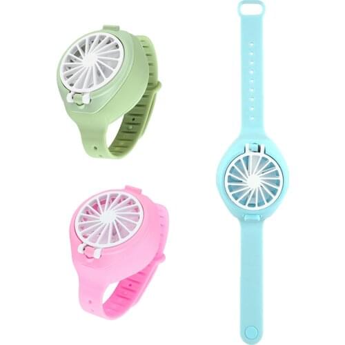 New Portable Watch Fan rechargeable USB Fashion Mini Personal Air Cooling Fan Student Wrist Fan Outdoors Traveling