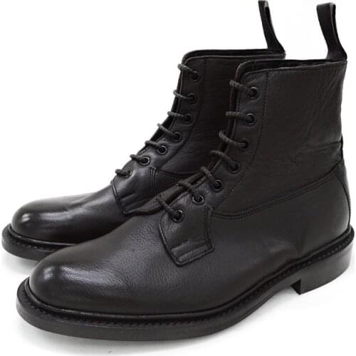 Solid Winter Black Mens Boots Shoes Work Lace Up Boots Add Velvet Concise Fashion Shoes for Men Genuine Leather
