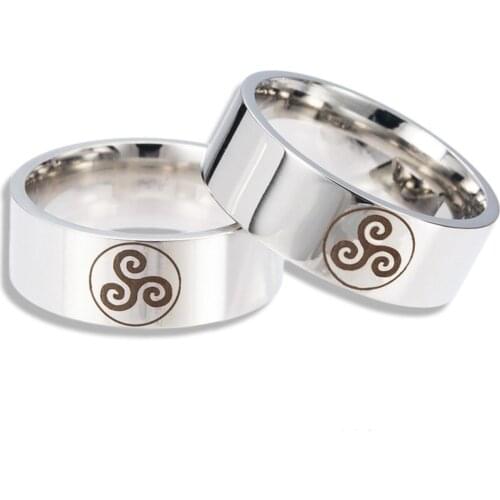 Teen Wolf Logo Signet Ring Fashion Stainless Steel Rings For Men Biker Jewelry Triskele Triskelion Titanium women ring Jewelry