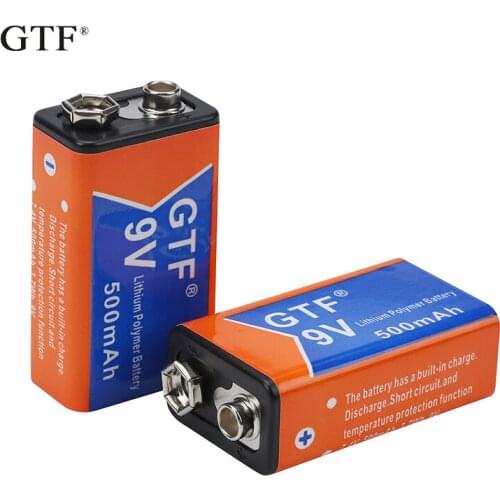 Polymer lyion ion-ion Gtf-battery, original, 100%, 9v, 500mah, 650mah, refillable, plugue/eua, 9v, battery charger