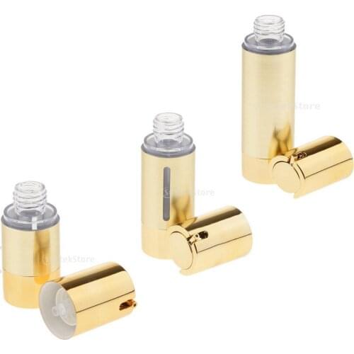 Empty Refillable Airless Lotion Pump Cosmetic Golden Bottle 15/30/50mL
