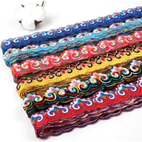 Hot Sale Bohemian Tibetan Ethnic Embroid Lace Trim Garment Sewing Accessories For Handmade Dress Clothes Curtain Decoratied