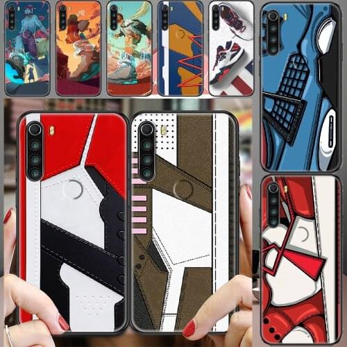 Sneakers Luxury Shoe Box Brand Phone case For Xiaomi Redmi Note 7 7A 8 8T 9 9A 9S K30 Pro Ultra black tpu hoesjes fashion