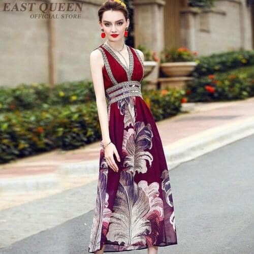 Sundress female summer long women Boho chic mexican sexy dress hippie bohemian elegant beach floral ladies dress KK2148