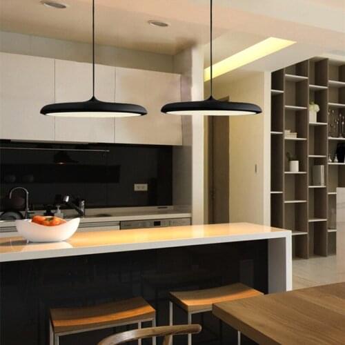 Black Pendant Lighting Bar Modern LED Pendant Light Kitchen Island Lamp Hotel Lights Room Study Office Ceiling Lamp Bulb Include