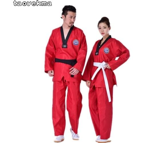 Taekwondo Uniforms Women Red Dobok High Quality Taekwondo Training Protector Karate Professional and Comfortable Clothes T04