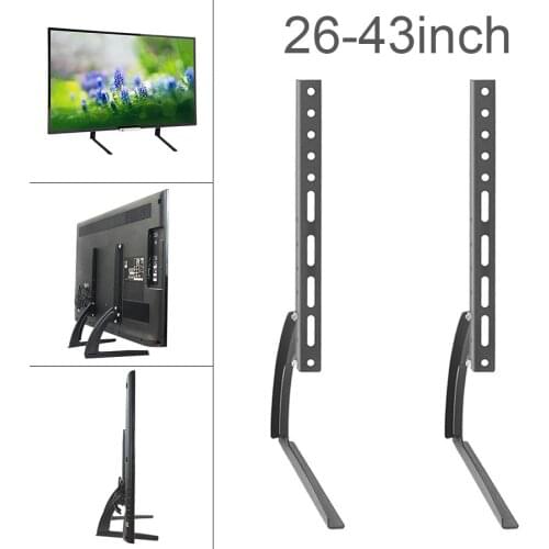 26-43 Inch Universal 25KG TV Stand Base Bracket for Plasma LCD Screen Height Adjustable Monitor Mount Bracket Anti-Skid Rubber