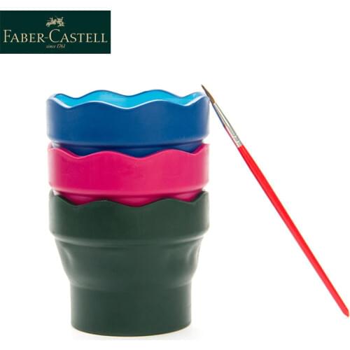 Faber Castell 1815 Telescopic Wash Buckets Art Set For 3 Colors Folding Bucket Water Cup Sketch Painting For School Supplies