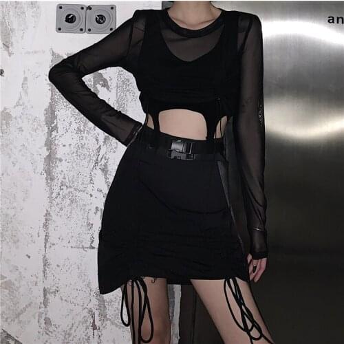 2020 Summer New Skirt Female Korean Version Of The Ins Black High Waist Bag Hip Skirt Was Thin Wild A Short Skirt Women Tide