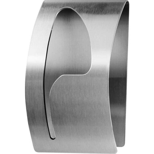 1pc Holder Clip Towel Rack Stainless Steel Wall Mounted Hanger Storage Self Adhesive Bathroom Accessories