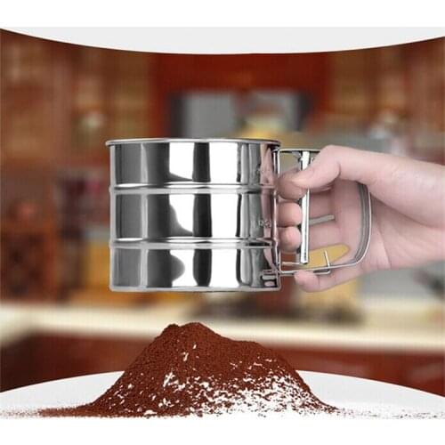 1PC New Stainless Steel Sieve Cup Powder Flour Sieve Mesh Knife Baking Tools Pastry Tools ELB 120