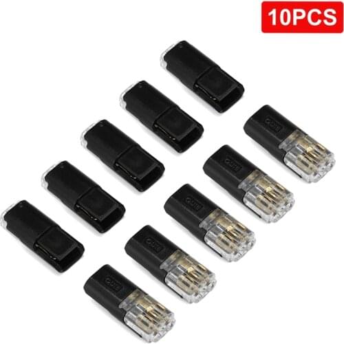 2 Pin Connector Electrical Terminals Toolless Spring Quick Wire Pluggable Connectors Crimp Terminal Block For LED Light Cable