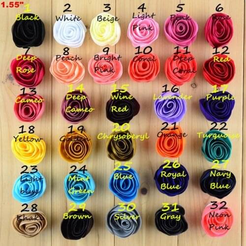 30PCS 4CM fabric flower for kid headband DIY craft can choose colors(HMF-74)