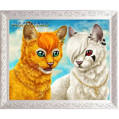 3D DIY diamond painting brother cat square rhinestone pasting home Decoration picture crystal resin embroidery mosaic needlework