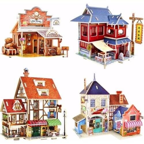 3D Puzzle World Styles Buildings Architecture wood Puzzle Educational DIY Toy Gift for Children Adult Gift Present
