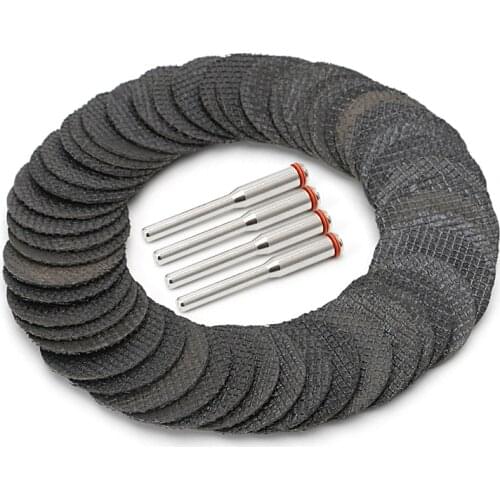 50Pcs Fiberglass Tool Abrasive Cutting Disc Cut Off Wheel with 4 Mandrels Rotary