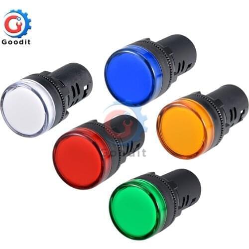 AD16-22DS Panel Mount Signal Power Led Indicator Light Pilot Signal Lamp Flash Buzzer AC DC 6V 12V 24V Flash Alarm Indicator