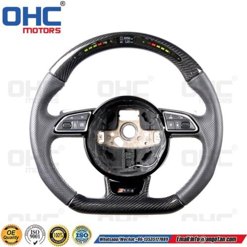Auto Racing Car Steering Wheel For Audi Sport Series LED Carbon Fiber Steering Wheel Display