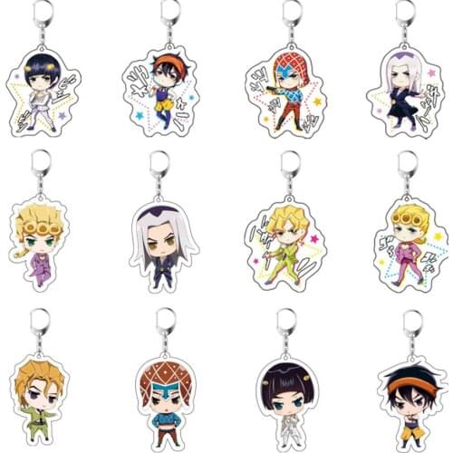 JoJos Bizarre Adventure Golden Wind Joseph Joestar Acrylic Figure keychain Keyring Decoration Collection Model Toy Cosplay