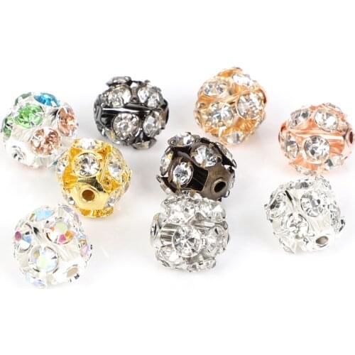 20Pcs 6-10MM Mixed color diamond ball Crystal Bead Loose Spacer Beads Bracelet Necklace Jewelry Making DIY Accessory