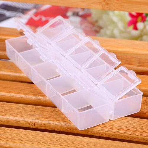 Double Row Box 10 Grids Storage Jewelry Case Box Organizer Makeup Cosmetic Refillable Eye Shadow tin Flash Powder Boxes H201729