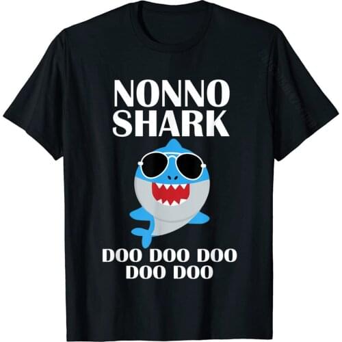 Nonno Shark T-Shirt Doo Doo Doo Fathers Day Nonno Christmas T-Shirt Gift Slim Fit Tees Faddish Cotton Male Top T-Shirts