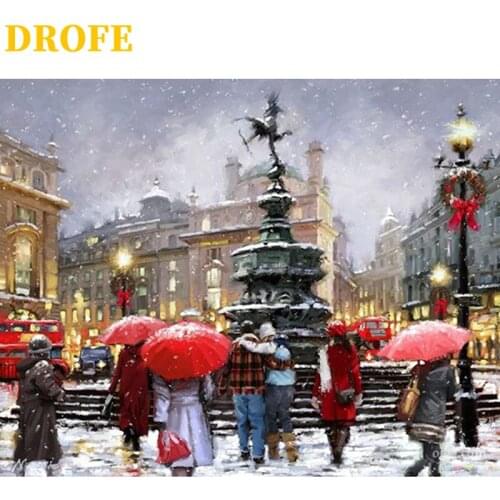 DROFE DIY Frame Painting By Numbers Wooden Frame 40x50cm Combination Unique Gift Wall Art Picture Artworks Home Decor