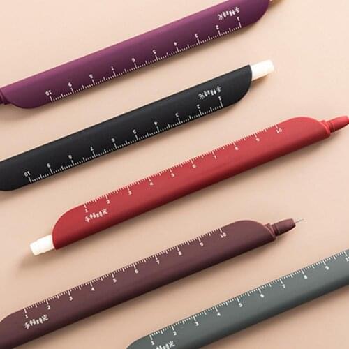 0.5mm Creative Bookmark Gel Pen Cute Ruler Pen Marker Papeleria account Pen Colors School 10 Kawaii Hand Office Gel Station P3I5