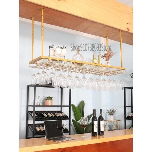 Creative Wine Glass Rack Hanging Upside Down Goblet Rack Hanging Household Wine Rack Wine Bottle Rack Light Luxury Bar Wine Rack